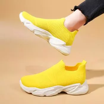 Женская легкая прогулочная обувь, повседневные дышащие кроссовки без шнуровки, теннисные кроссовки для бега, тренировочная обувь, спортивные кроссовки для женщин, спортивная спортивная обувь 36