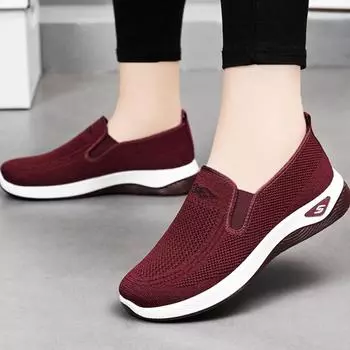 Женская легкая прогулочная обувь, повседневные дышащие кроссовки без шнуровки, теннисные кроссовки для бега, тренировочная обувь, спортивные кроссовки для женщин, спортивная спортивная обувь 36 чёрный