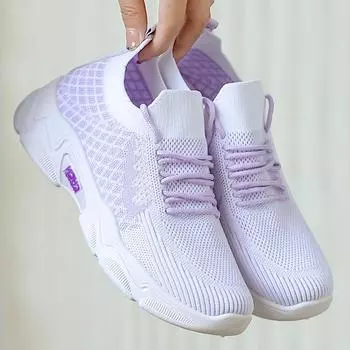 Женская легкая прогулочная обувь, повседневные кроссовки без шнуровки с дышащей сеткой, теннисные кроссовки для бега, обувь для тренировок на шнуровке, нескользящие женские кроссовки для спортзала 36