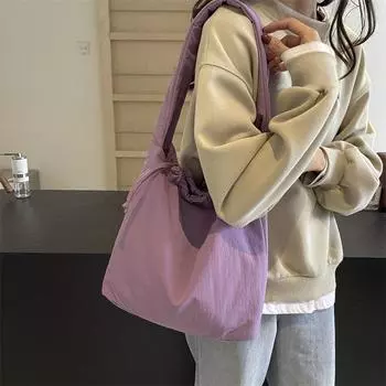 Женская легкая сумка через плечо, однотонная сумка-тоут розовый