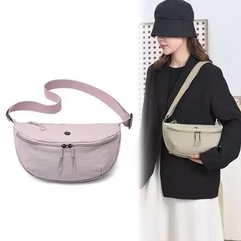 Женская легкая сумка через плечо, сумка-хобо для поездок на работу, однотонная нейлоновая сумка на плечо чёрный