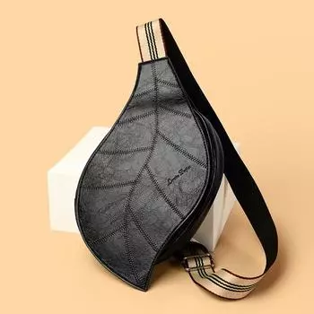 Женская легкая сумка-кошелек в стиле ретро, симпатичная сумка-кошелек из искусственной кожи в форме листа с регулируемым ремнем, сумка-рюкзак через плечо для женщин светло-коричневого