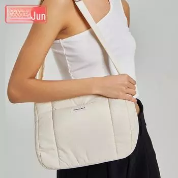 Женская легкая сумка-мессенджер Macaron из нейлонового холста: Шикарная, простая сумка через плечо. жёлтый