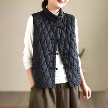 Женская легкая термальная свободная бесшовная куртка без рукавов с воротником-стойкой, белая утиная пуховая куртка с карманом, универсальный шикарный жилет M бежевый