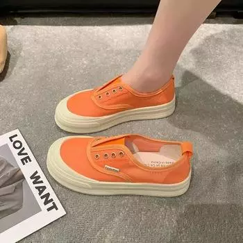 Женская легкая тонкая парусиновая обувь, новинка 2024 года, модная удобная мягкая противоскользящая обувь на плоской подошве, уличная спортивная повседневная обувь для прогулок 36