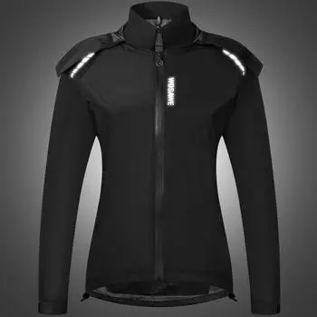 Женская легкая водонепроницаемая куртка Водонепроницаемая куртка для бега Куртка для походов Высокая видимость XXL чёрный