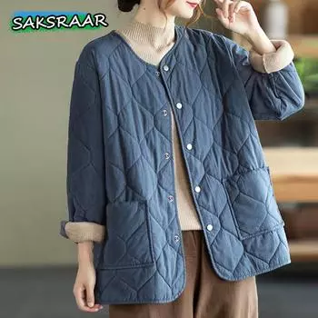 Женская легкая зимняя одежда, утепленный пуховик, куртка для женщин, уличная одежда, подарок маме M чёрный