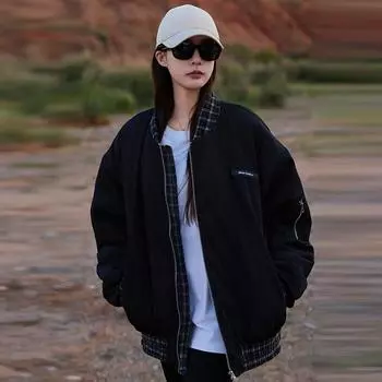 Женская летная куртка в винтажном стиле, хлопковое пальто, теплая одежда S