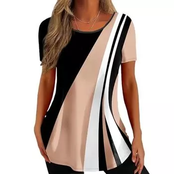 Женская летняя 3D-печатная новая модная повседневная универсальная футболка с короткими рукавами S