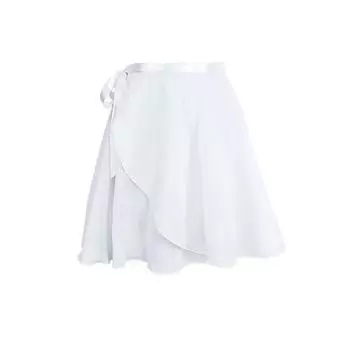 Женская летняя цельная тюлевая юбка-полусолнце для тренировок, танцев, завязывающаяся, спортивная юбка для йоги, балета, тенниса, бега S белый