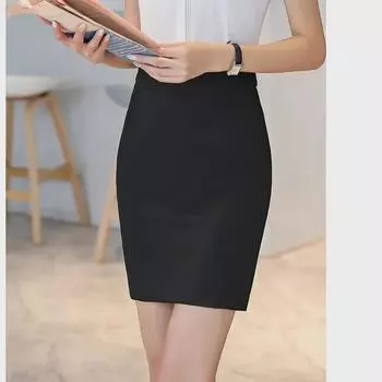 Женская летняя черная профессиональная облегающая юбка полудлины 2023 года XL