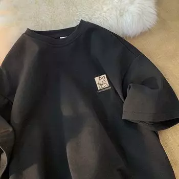 Женская летняя дышащая кофта с коротким рукавом с милым принтом 3XL