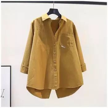 Женская летняя дышащая легкая рубашка больших размеров, свободная рубашка с длинными рукавами и разрезом 3XL