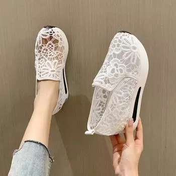 Женская летняя дышащая повседневная обувь 35 белый