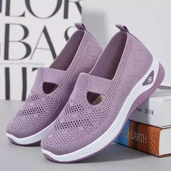 Женская летняя дышащая удобная обувь, полые вязаные кроссовки, женская обувь, обувь для вождения 41 зелёный