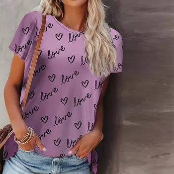 Женская летняя футболка с цветным фоном «Жареный кот» и английским буквенным принтом, футболки с короткими рукавами, повседневные топы с принтом XS фиолетовый