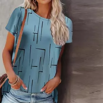 Женская летняя футболка с градиентным фиолетовым принтом бабочки и короткими рукавами, повседневные топы с принтом XS синий