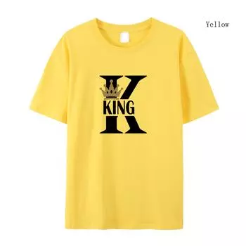 Женская летняя футболка с короткими рукавами Футболка с короткими рукавами Женская футболка с принтом King Футболка Jogger Футболка с короткими рукавами S