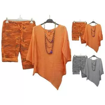 Женская летняя футболка с круглым вырезом 45355 и рукавами, шорты с камуфляжным принтом, эластичная резинка на талии, нерегулярный подол, повседневный спортивный костюм, спортивный костюм