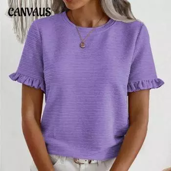 Женская летняя футболка с круглым вырезом и коротким рукавом S белый