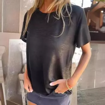 Женская летняя футболка с круглым вырезом и коротким рукавом, дизайнерская футболка с горячим тиснением, пуловер, топы, клубная одежда L серый