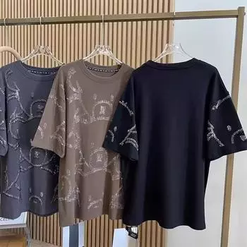 Женская летняя футболка с круглым вырезом и короткими рукавами, свободные топы средней длины с рисунком медведя 4XL чёрный