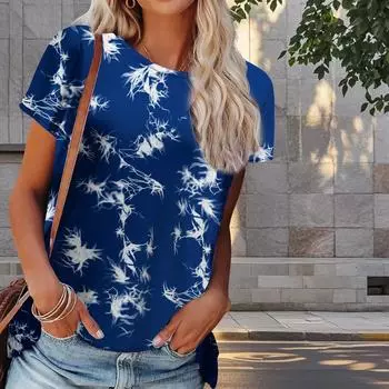 Женская летняя футболка с принтом белых облаков в стиле ретро, футболки с коротким рукавом, повседневные топы с принтом XS фиолетовый