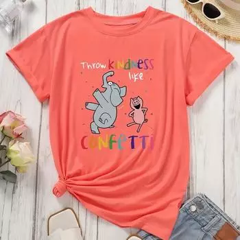 Женская летняя футболка с принтом Childhood Fun Graffiti, футболки с коротким рукавом, повседневные топы с принтом XS чёрный