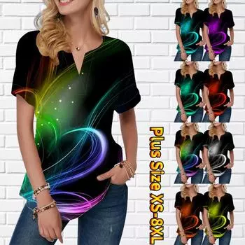 Женская летняя футболка с принтом «Любовь», футболки с короткими рукавами, повседневные топы, маленький v-образный вырез с короткими рукавами XS синий