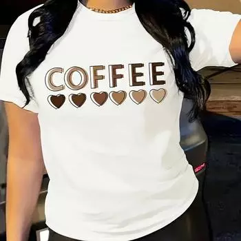 Женская летняя футболка с принтом, простые футболки с коротким рукавом, повседневные топы с принтом XS белый