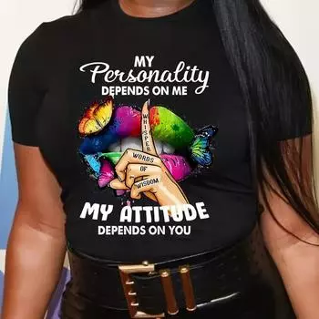 Женская летняя футболка с принтом «Сексуальные губы», футболки с коротким рукавом, повседневные топы с принтом XS чёрный