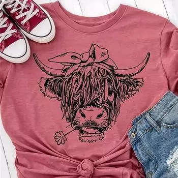 Женская летняя футболка с принтом в виде головы быка, футболки с коротким рукавом, повседневные топы с принтом XS белый