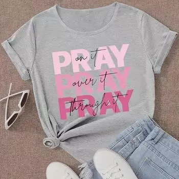 Женская летняя футболка с принтом в виде модных букв, футболки с коротким рукавом, повседневные топы с принтом XS чёрный