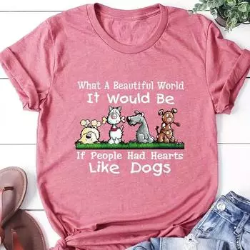 Женская летняя футболка с принтом, забавные и простые футболки с коротким рукавом, повседневные топы с принтом XS красный