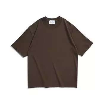 Женская летняя футболка с приспущенным плечом, однотонная, больших размеров, свободного кроя, из двойной марли, 260 г, в гонконгском стиле. S