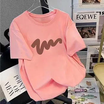 Женская летняя футболка свободного покроя из чистого хлопка плотностью 200 г с простым принтом XL белый