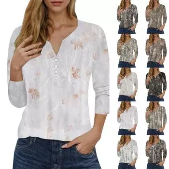 Женская летняя хлопковая футболка, свободный топ, рукава 3/4, ретро, круглый вырез, одежда больших размеров L бежевый