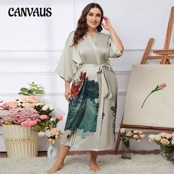 Женская летняя легкая роскошная пижама из атласного шифона и шелка больших размеров one size