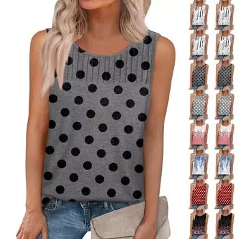 Женская летняя майка-топ без рукавов, повседневные плиссированные топы без рукавов, рубашки с круглым вырезом, одежда XXL белый