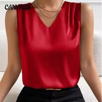 Женская летняя мода New Temperament Commuter Vest Base Top S бордовый