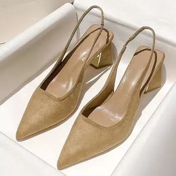 Женская летняя мода женские босоножки с острым носком туфли-лодочки женские туфли офисные туфли сексуальные туфли на квадратном каблуке 40 чёрный