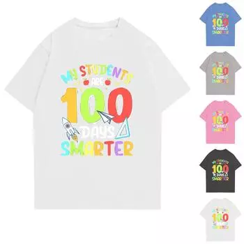 Женская летняя модная повседневная блузка с коротким рукавом и принтом R-образным вырезом L