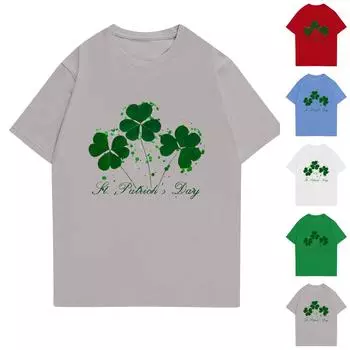 Женская летняя модная повседневная блузка с коротким рукавом и принтом R-образным вырезом L белый