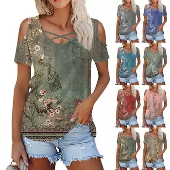 Женская летняя модная повседневная однотонная футболка с v-образным вырезом и коротким рукавом, топ L