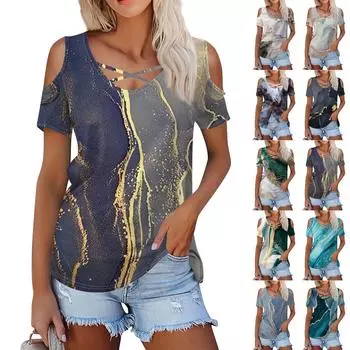 Женская летняя модная повседневная однотонная футболка с v-образным вырезом и коротким рукавом, топ L