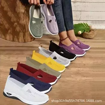 Женская летняя нескользящая дышащая легкая обувь для людей среднего и пожилого возраста 37 зелёный