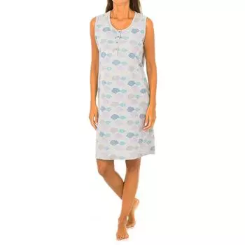 Женская хлопковая ночная рубашка без рукавов KL45400 S серый