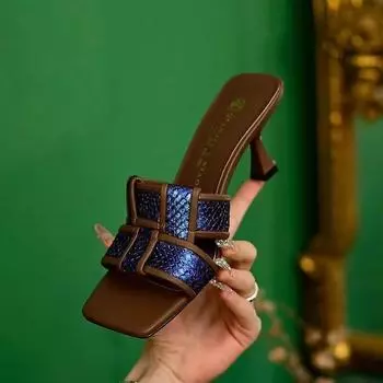 Женская летняя новая модная женская обувь на шпильке с принтом креста, уличная повседневная удобная женская обувь на высоком каблуке для пляжной вечеринки 38