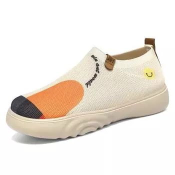 Женская летняя новая обувь, матерчатая обувь, модные картины, повседневная обувь, одинарные туфли, женская обувь 36 бежевый