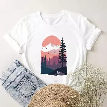 Женская летняя новая стильная футболка в стиле Харадзюку в стиле 90-х с трендовым принтом, футболка с рисунком из мультфильма, повседневная футболка с короткими рукавами